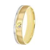 Bicolor-Trauring für Damen, 585 Gold, 4 mm, Rosa TW 455