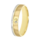 Bicolor-Trauring für Damen, 375 Gold, 4 mm, Rosa TW 455