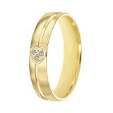 Trauring für Damen, 585 Gelbgold, 4 mm, Sterre TW 457
