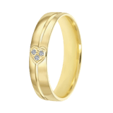 Trauring für Damen, 375 Gelbgold, 4 mm, Sterre TW 457