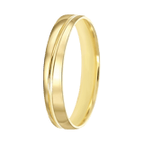 14K geelgouden heren trouwring 4mm Sterre TW 457