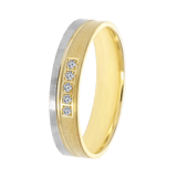 Bicolor-Trauring für Damen, 585 Gold, 4 mm, Tess TW 458