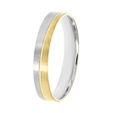 Bicolor-Trauring für Herren, 375 Gold, 4 mm, Tess TW 458