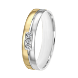 14K bicolor gouden dames trouwring 4mm Vera TW 459