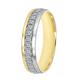 Bicolor-Trauring für Damen, 585 Gold, 4 mm, Yara TW 460