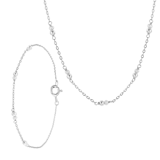 Schmuckset, Halskette & Armband, 925 Silber, Süßwasserperle