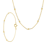 Schmuckset, Halskette & Armband, 925 Silber, Süßwasserperle