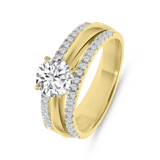 Zilveren goldplated ring met zirkonia voor dames
