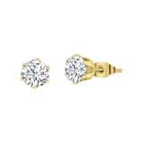 Stainless steel goldplated oorknoppen met zirkonia voor dames