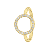 Stainless steel goldplated ring met zirkonia voor dames