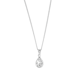 Zilveren ketting met hanger druppel kristal voor dames