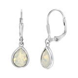 Ohrringe, 925 Silber, Tropfen mit Kristall, Opal