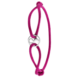 Kordelarmband, Edelstahl, Satin, Herzchen
