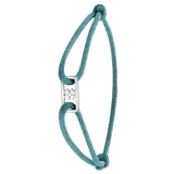 Kordelarmband, Edelstahl, Satin, Kleeblatt