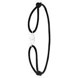Stainless steel satijnen koordarmband initial