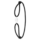 Stainless steel satijnen koordarmband initial