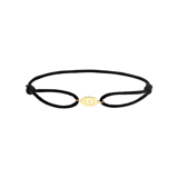 Kordelarmband, Edelstahl, vergoldet, Satin, Buchstabe