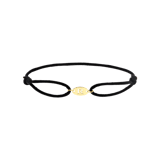 Kordelarmband, Edelstahl, vergoldet, Satin, Buchstabe