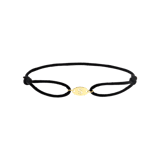 Kordelarmband, Edelstahl, vergoldet, Satin, Buchstabe
