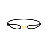 Kordelarmband, Edelstahl, vergoldet, Satin, Buchstabe