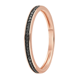 14 karaat rosegouden railring 29 zwarte diamanten 0,08ct