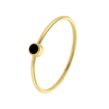 14 karaat geelgouden ring met zwarte spinel edelsteen