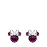 Zilveren Disney Minnie oorbellen geboortestenen