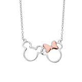 Disney Mickey & Minnie Halskette, 925 Silber, rotvergoldete Schleife