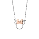 Disney Minnie Halskette, 925 Silber, rotvergoldete Schleife