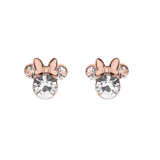 Disney zilveren roséplated kinderoorknoppen Minnie Mouse met kristal