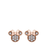 Disney Minnie Ohrringe, 925 Silber, rotvergoldet, Zirkonia