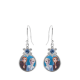 Zilveren Disney Frozen oorbellen disc kristal