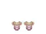 Disney Minnie Ohrringe, 375 Gold, Kristall in Rosa
