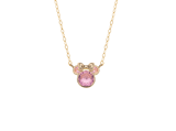 Disney 9 karaat Minnie ketting roze kristal