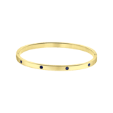 Bangle-Armreif, Edelstahl, vergoldet, Geburtssteine