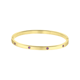 Bangle-Armreif, Edelstahl, vergoldet, Geburtssteine