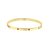 Bangle-Armreif, Edelstahl, vergoldet, Geburtssteine