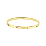 Bangle-Armreif, Edelstahl, vergoldet, Geburtssteine