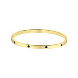 Bangle-Armreif, Edelstahl, vergoldet, Geburtssteine