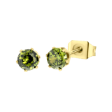 Stainless steel goldplated oorknoppen met geboortesteen voor dames