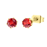 Stainless steel goldplated oorknoppen met geboortesteen voor dames