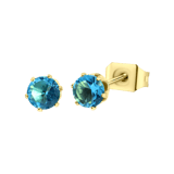 Stainless steel goldplated oorknoppen met geboortesteen voor dames