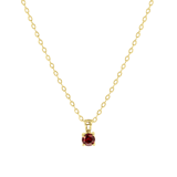 Stainless steel goldplated ketting met hanger geboortesteen voor dames