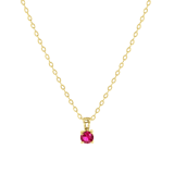 Stainless steel goldplated ketting met hanger geboortesteen voor dames