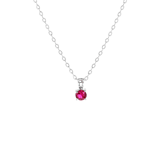 Stainless steel ketting&hanger geboortesteen