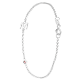 Armband, 925 Silber, Buchstabe+Geburtsstein