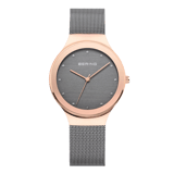 Bering Analoog Dames Horloge grijs/ rosé 12934-369