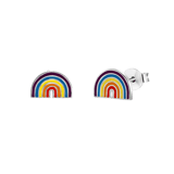 Ohrstecker, 925 Silber, Emaille, Regenbogen, K3