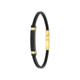 Leren goldplated herenplaatarmband
