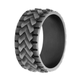 Gerecycled stainless steel herenring schakel anique finish